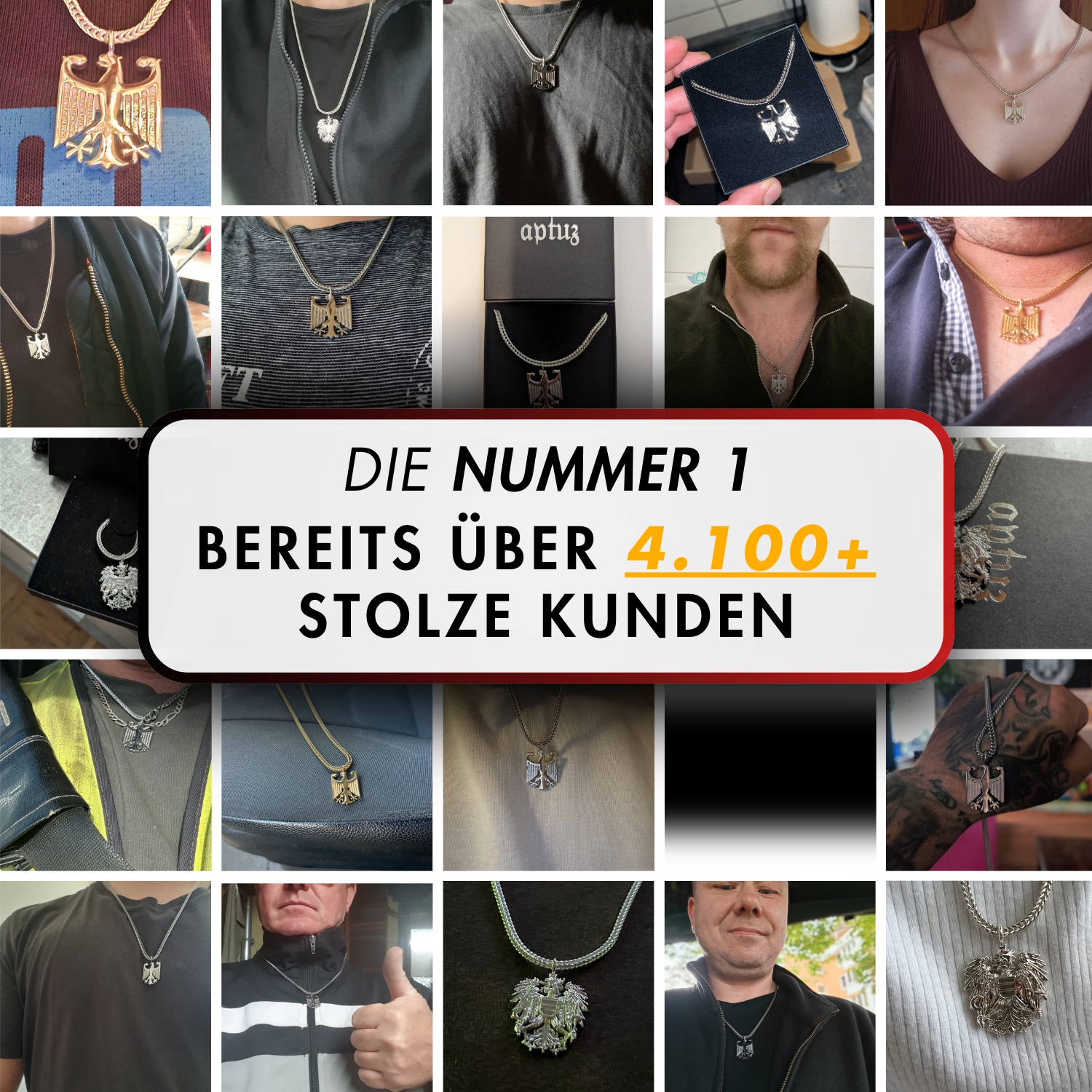Deutschland Adler Kette - 925 Sterling Silber