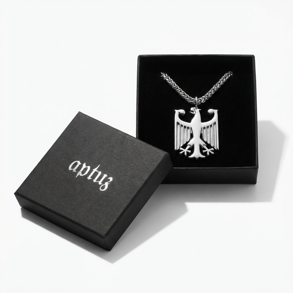 Deutschland Adler Kette Edelstahl Silber